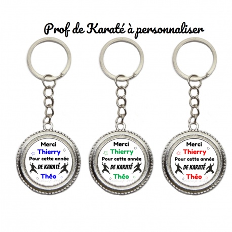 Votre prénom - Porte clés Merci pour cette année de Karaté" personnalisable