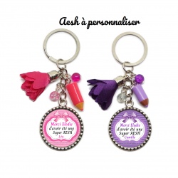 Votre prénom - Porte clés "Merci d'avoir été une super AESH" personnalisable