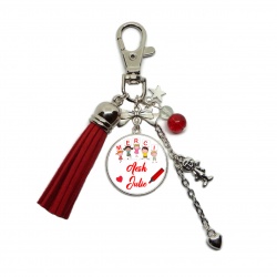 Votre prénom - Porte clés ou Bijou de sac "Merci Aesh..." personnalisable