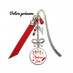 Votre prénom - Marque-pages "Merci maîtresse" personnalisable