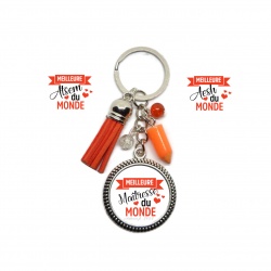 Porte clés Maîtresse, Atsem, Aesh "Meilleure du monde"