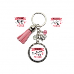 Porte clés Maîtresse, Atsem, Aesh "Meilleure du monde"