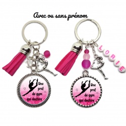 Porte clés "Une prof de gym qui déchire" personnalisable