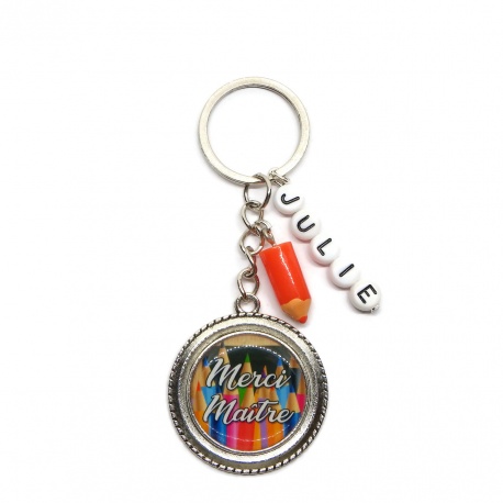 Porte clés "Merci maître" personnalisable