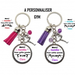 Porte clés prof de GYM "Merci pour cette année de gym" personnalisable"