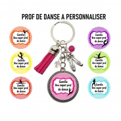Porte clés prof de danse personnalisable