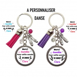Porte clés prof de DANSE "Merci pour cette année de danse" personnalisable