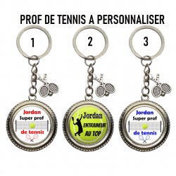 Porte clés prof de tennis à personnaliser