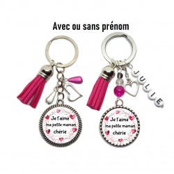 Porte clés ou bijou de sac "Je t'aime ma petite maman chérie