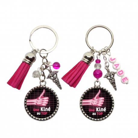 Porte clés "Une kiné au top" personnalisable