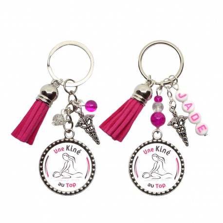 Porte clés "Une kiné au top" personnalisable