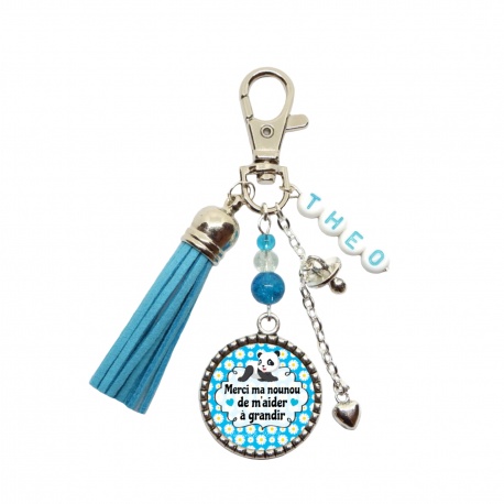 Porte clés "Merci ma nounou de m'aider à grandir" personnalisable