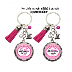 Porte clés "Merci de m'avoir aidé(e) à grandir" personnalisable