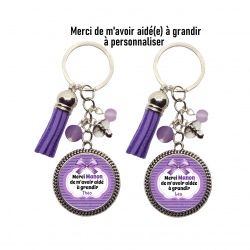 Porte clés "Merci de m'avoir aidé(e) à grandir" personnalisable