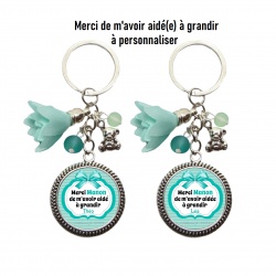 Porte clés "Merci de m'avoir aidé(e) à grandir" personnalisable