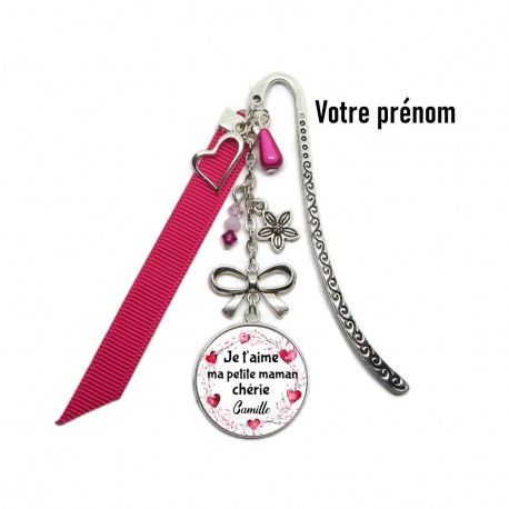 Marque-pages "Je t'aime ma petite maman chérie" personnalisable