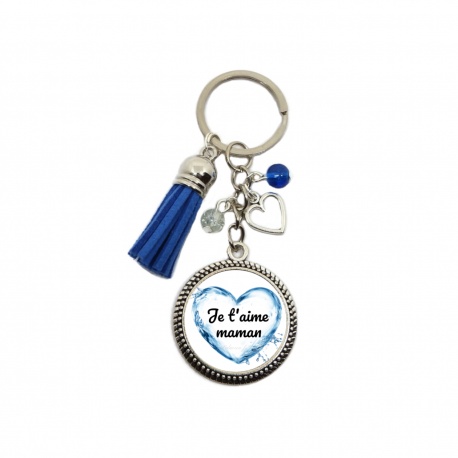 Porte clés ou bijou de sac "Je t'aime maman" personnalisable