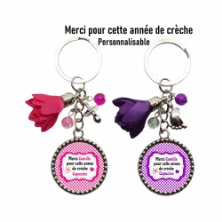 Porte clés ou bijou de sac "Merci pour cette année de crèche personnalisable"