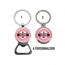 Porte clés décapsuleur "Marraine qui déchire" personnalisable