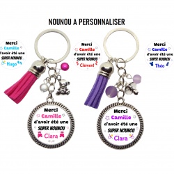 Porte clés "Merci d'avoir été une super nounou" personnalisable