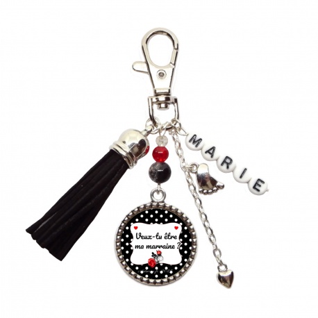 Porte clés "Veux-tu être ma marraine ?" personnalisable