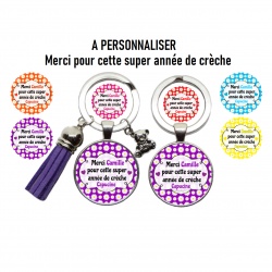 Porte clés Merci pour cette super année de crèche personnalisable