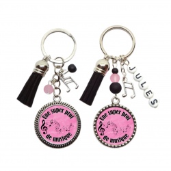 Porte clés "Une super prof de musique" personnalisable