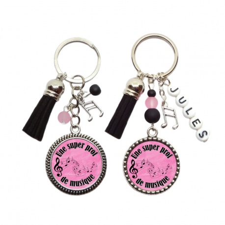 Porte clés "Une super prof de musique" personnalisable