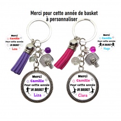 Porte clés Merci pour cette année de basket personnalisable