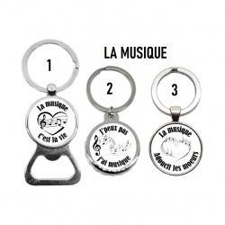 Porte clés MUSIQUE, modèle au choix