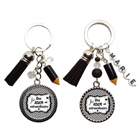 Porte clés "Une atsem extraordinaire" personnalisable