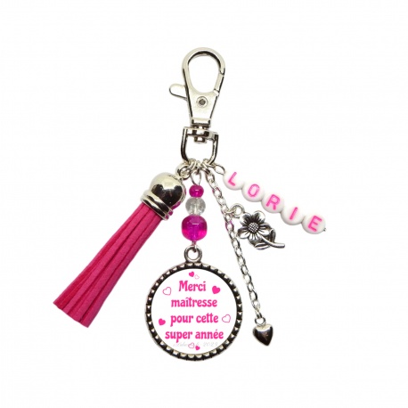 Porte clés "Merci maîtresse pour cette super année" personnalisable