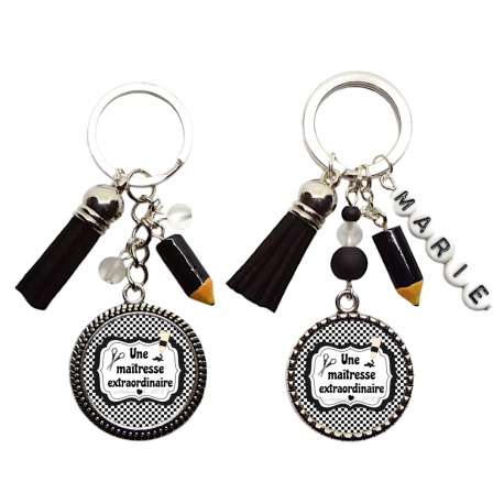 Votre prénom - Porte clés "Une maîtresse extraordinaire" personnalisable