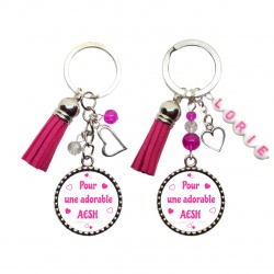 Porte clés "Pour une adorable AESH" personnalisable
