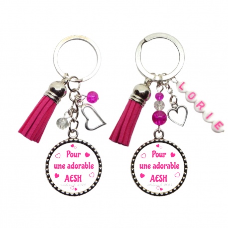 Porte clés "Pour une adorable AESH" personnalisable