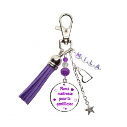 Porte clés "Merci maîtresse pour ta gentillesse" personnalisable