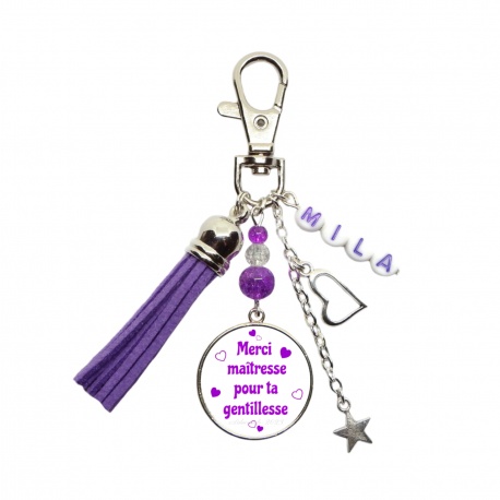Porte clés "Merci maîtresse pour ta gentillesse" personnalisable