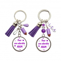 Porte clés "Pour une adorable ATSEM" personnalisable
