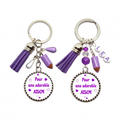 Porte clés "Pour une adorable ATSEM" personnalisable