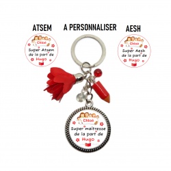 Votre prénom - Porte clés Super maîtresse à personnaliser