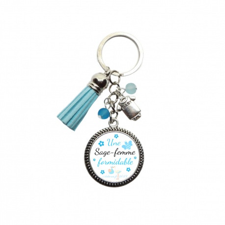 Porte clés "Une sage-femme formidable" personnalisable
