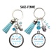 Porte clés "Une sage-femme formidable" personnalisable