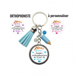 Votre prénom - Porte clés Super orthophoniste à personnaliser