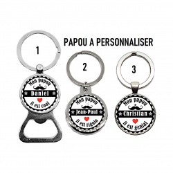 Porte clés, décapsuleur PAPOU personnalisable