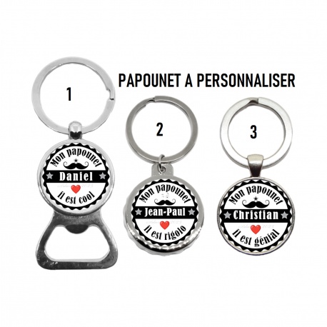 Porte clés, décapsuleur PAPOUNET personnalisable
