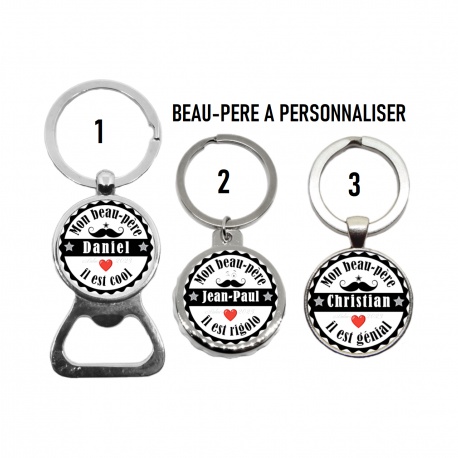 Porte clés, décapsuleur Beau-père personnalisable