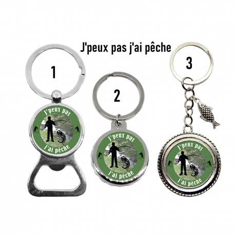 Porte clés, décapsuleur 'J'peux pas j'ai pêche"