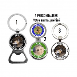 Votre prénom, votre photo, porte clés chat, chien à personnaliser