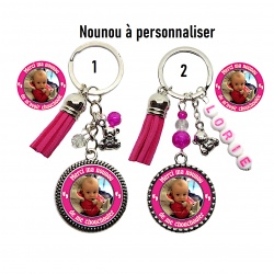 Porte clés "Merci ma nounou de me chouchouter", "Merci ma nounou de m'avoir chouchouté(e)