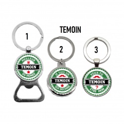 Porte clés, décapsuleur TEMOIN, Veux tu être mon témoin ?, témoin qui déchire, meilleur témoin du monde